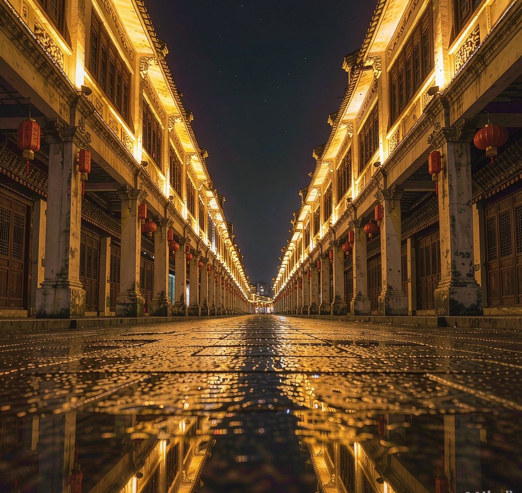 潮州古城的騎樓街與紅燈籠